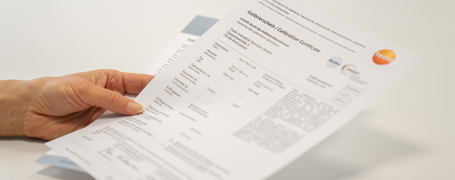 Certificats Testo Industrial Services